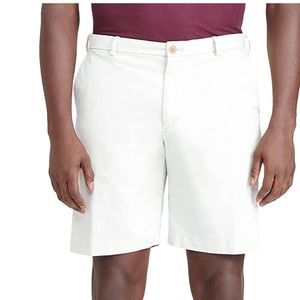 IZOD Men's Saltwater 9.5" Flat Front Chino Short- color Stone